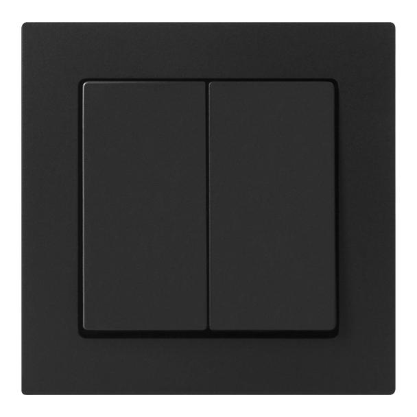 Łącznik podtynkowy świecznikowy z podświeleniem Malta, 10A, 250V, WP-2M/S, czarny mat FMS-101/P/B ORNO