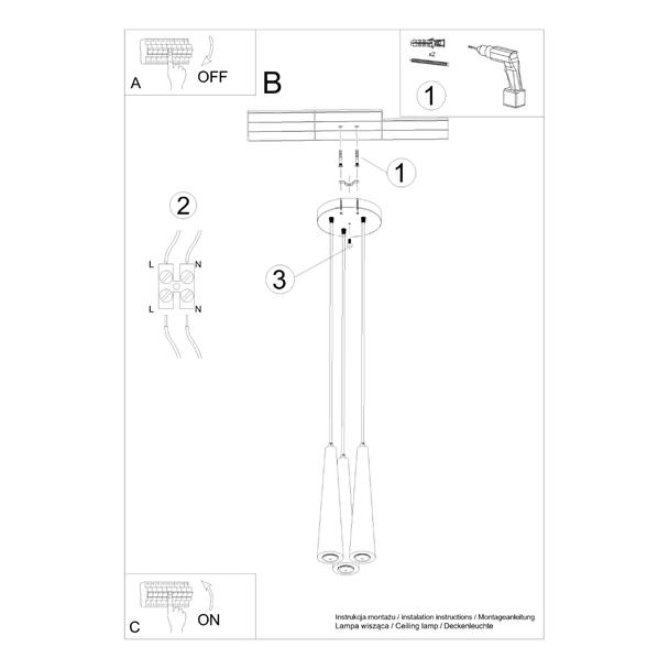 Sollux Lampa wisząca SULA 3P naturalne drewno SL.1101