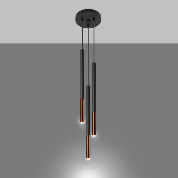 Lampa wisząca MOZAICA 3P czarny/miedź