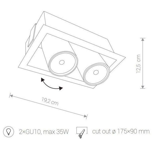Nowodvorski oprawa sufitowa Eye Mod II 2xGU10 czarna wpuszczana 8940
