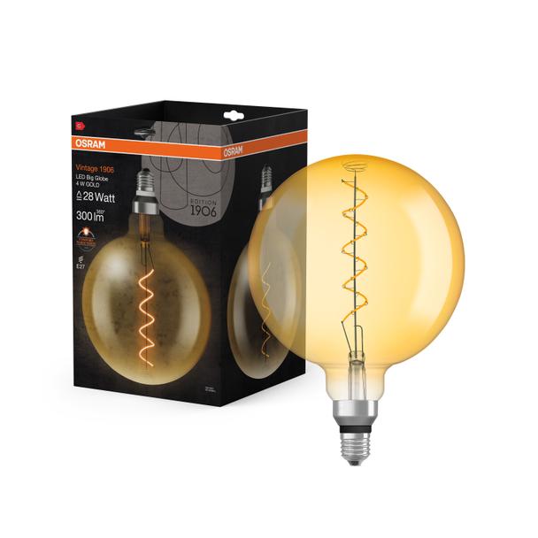 Lampa LED Vintage 1906 CL GLOBE200 Filament szkło przezroczyste GOLD 28 non-dim 5W 820 E27