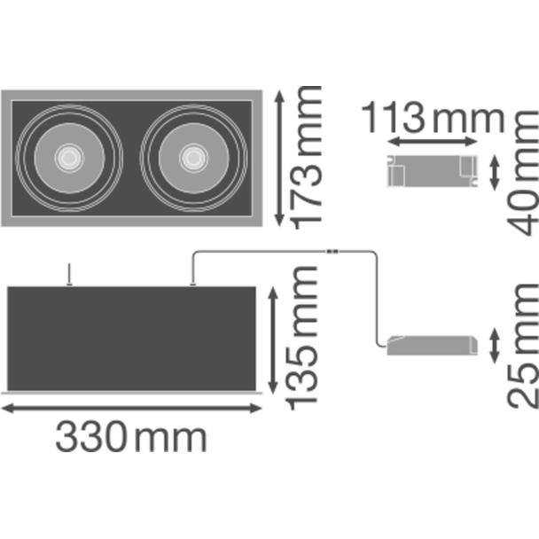 Oprawa SPOT MULTI 2x30W 4000K FL WT BK