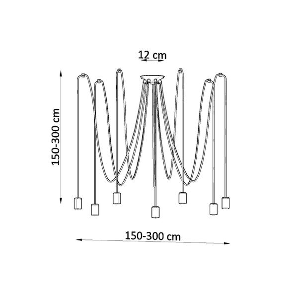 Sollux Żyrandol EDISON 7 czarny SL.0372