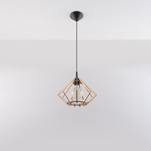 Sollux Lampa wisząca POMPELMO naturalne drewno SL.0393
