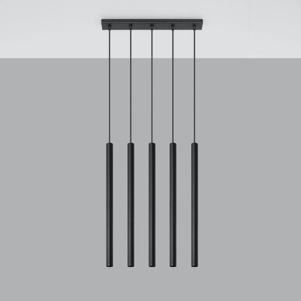 Sollux Lampa wisząca PASTELO 5 czarna SL.0472