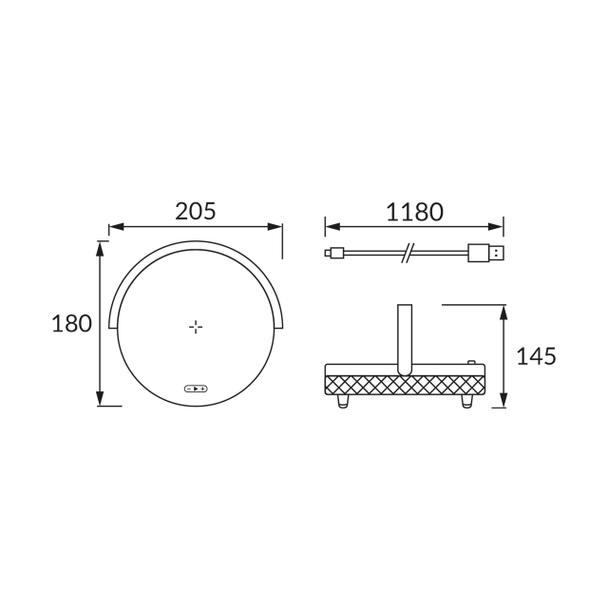 Lampka biurkowa SATURN LED SPEAKER biały głośnik USB C 03864 IDEUS