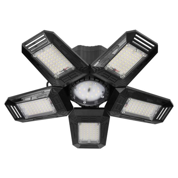 RIGEL LED, lampa warsztatowa składana 5-skrzydłowa, E27, 55W, 6500K, 4950lm WL-10 ORNO