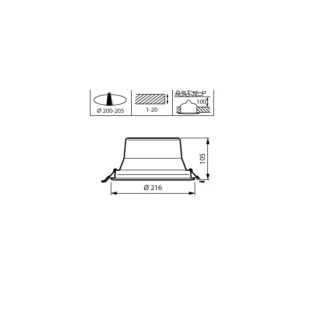 Oprawa sufitowa Downlight Coreline DN142B UGR19 20,5W 2250lm IP20 3000K barwa ciepła ściemnialna 20S 9,10505E+11 PHILIPS