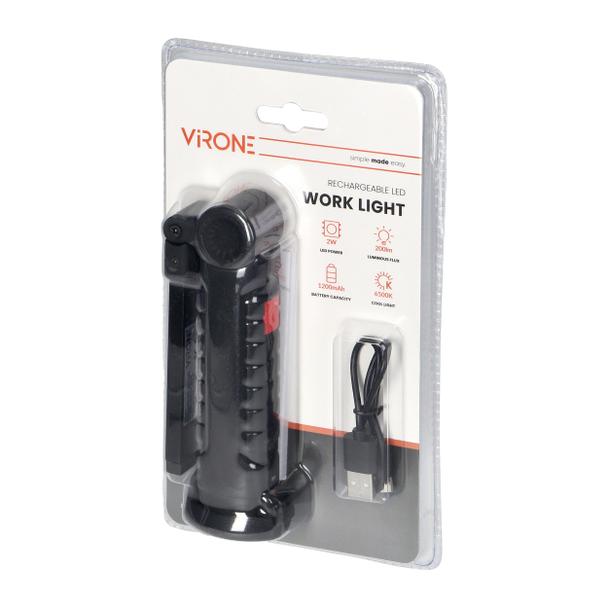 Latarka warsztatowa LED COB 2W, 200lm, 1200 mAh, składana WL-12 ORNO