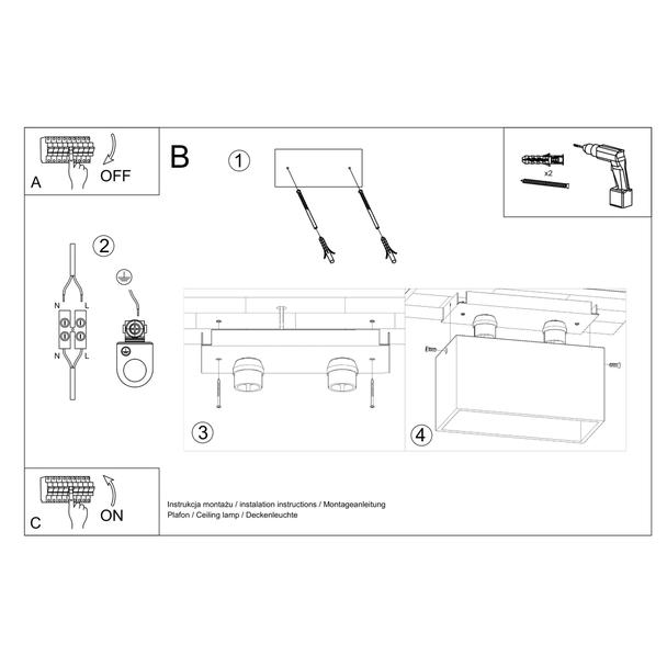 Sollux Plafon QUAD MAXI czarny SL.0381