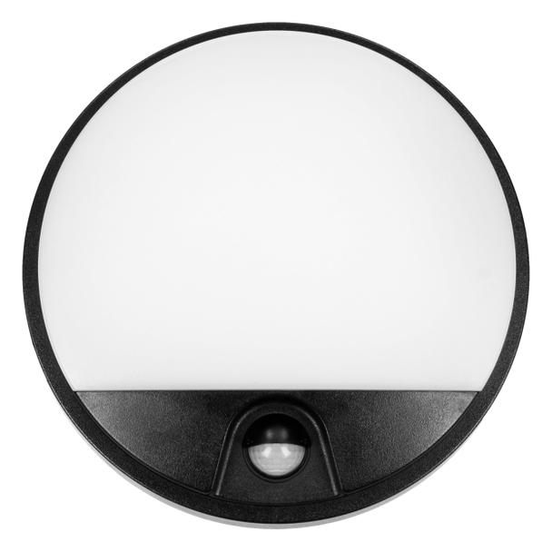AGAT LED 15W, oprawa ogrodowa z czujnikiem ruchu, 140st, 1100lm, IP54, 4000K, czarna AD-OP-6112BLPMR4 ORNO
