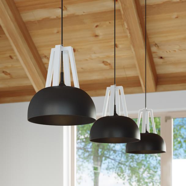 Sollux Lampa wisząca CASCO czarna/biała SL.0389