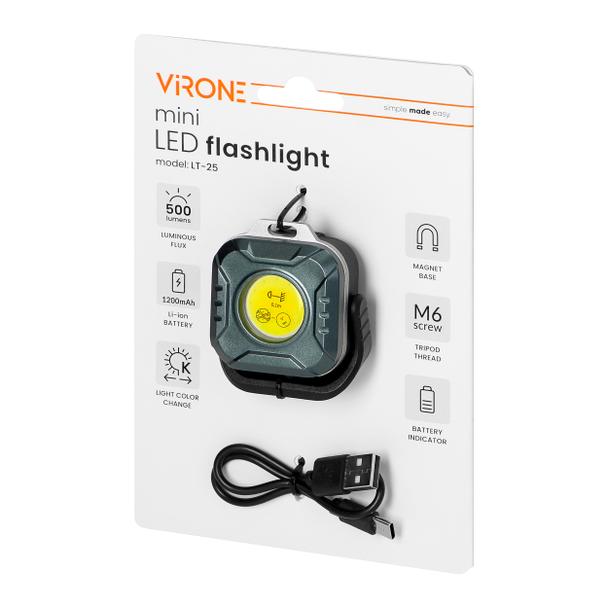 Mini latarka LED COB, 500lm, 1200mAh, CCT LT-25 ORNO