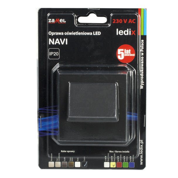OPRAWA LED NAVI PT 230V AC CZN BIAŁA CIEPŁA TYP: 11-221-62 LED11122162 LED11122162-WPL ZAMEL