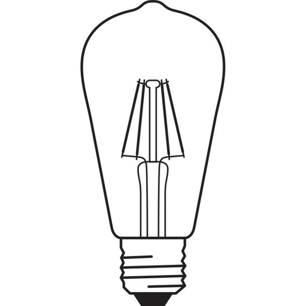 Lampa LED, klasyczny kształt bańki Edison 4W 827 230V szkło przezroczyste E27