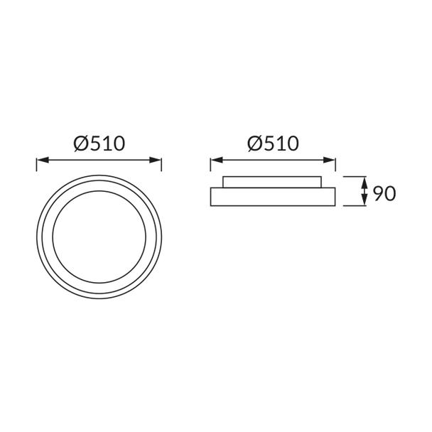 Plafoniera SMD LED ARIEL LED C 48W 04012 IDEUS