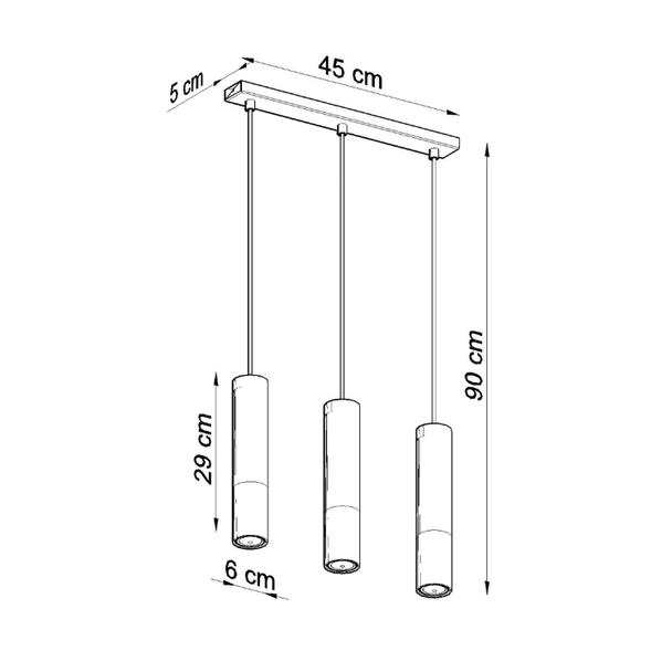 Sollux Lampa wisząca LOOPEZ 3L czarny/złoty SL.0954