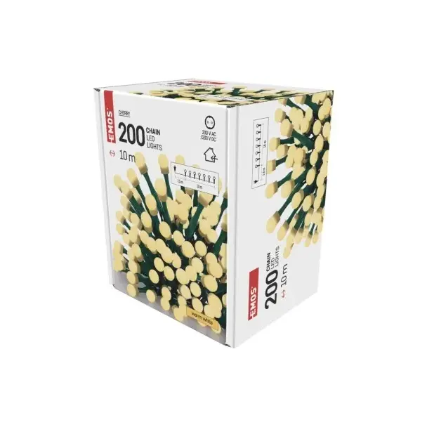 Lampki choinkowe kulki 200 LED 10m ciepła biel IP20 D5GW03 EMOS