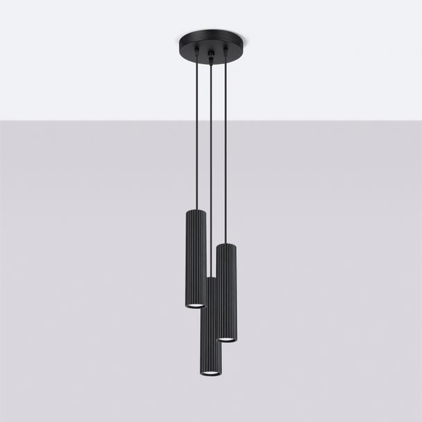 Sollux Lampa wisząca KARBON 3P czarny SL.1576