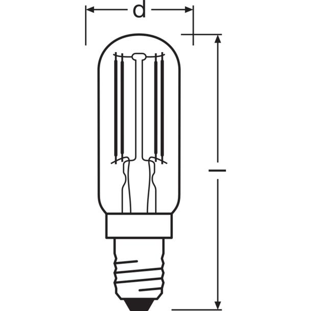 LAMPA LED SPECIAL T26 40 CL 4W/827 230V Filament szkło przezroczyste E14