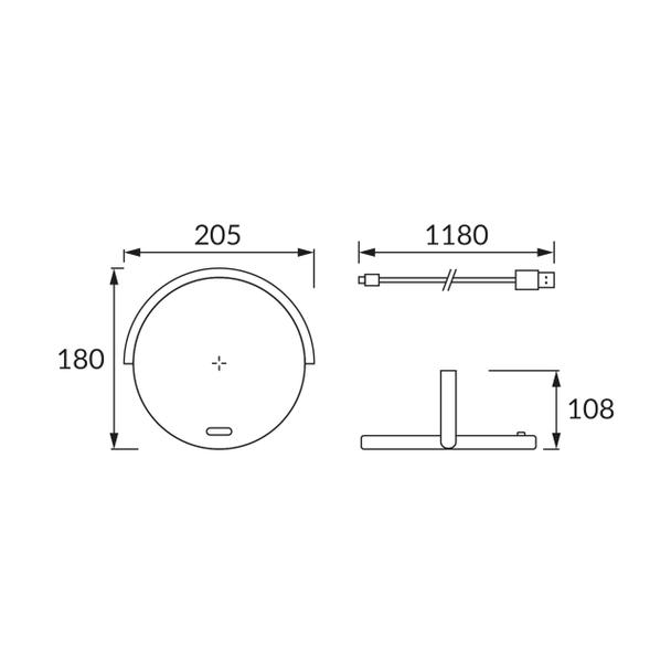 Lampka biurkowa SATURN LED czarny USB C 03863 IDEUS