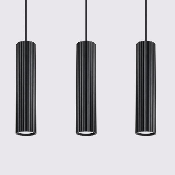 Sollux Lampa wisząca KARBON 3L czarny SL.1575