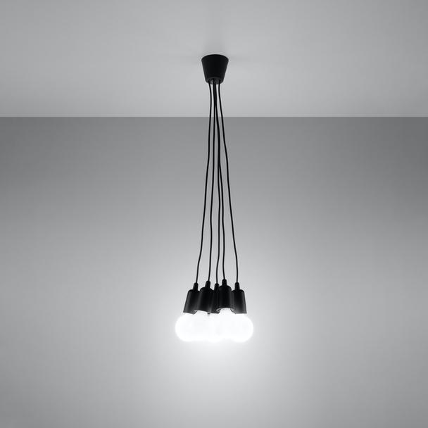 Sollux Lampa wisząca DIEGO 5 czarna SL.0574