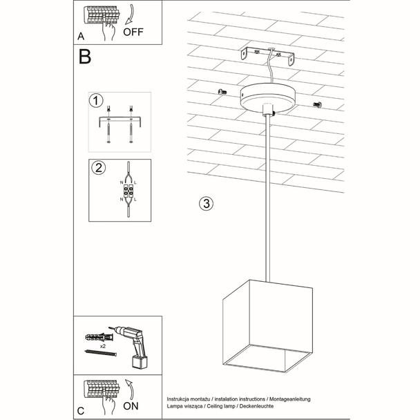 Sollux Lampa wisząca QUAD 1 szary SL.0061