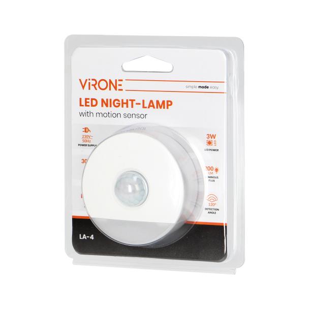 Lampka nocna LED z czujnikiem ruchu, z funkcją korytarzową 0,2W/3W, 200lm LA-4 ORNO