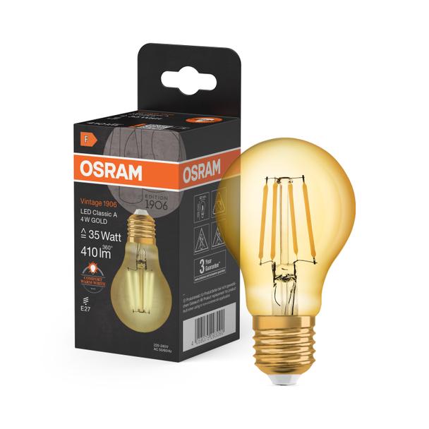 Lampa LED Vintage 1906 CL A Filament szkło przezroczyste GOLD 35 non-dim 4W 824 E27