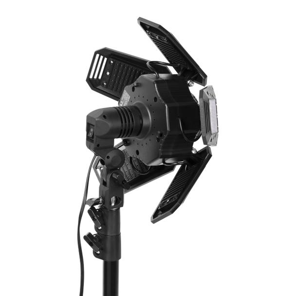 RIGEL LED zestaw: lampa warsztatowa składana 5-skrzydłowa 55W + statyw + adapter AD-NL-6516 ORNO