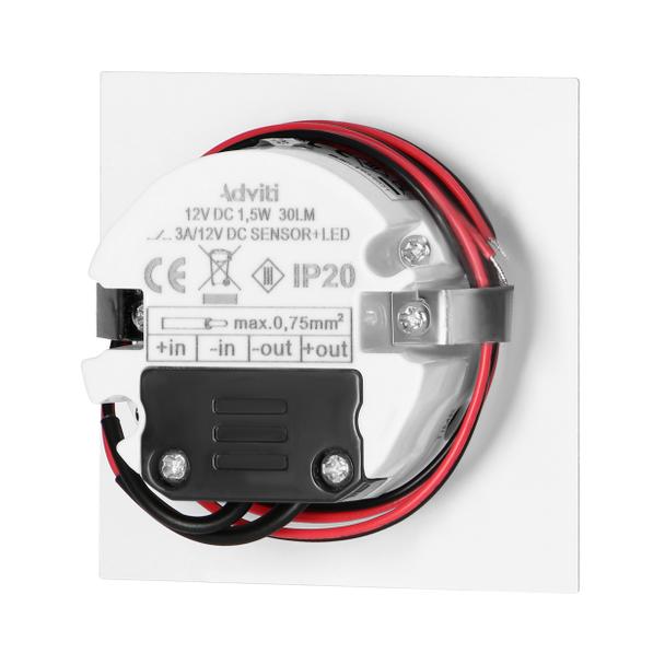 DRACO LED NEW 1,5W, oprawa schodowa podtynkowa, 12VDC, 30lm, 3000K, biała, czujnik ruchu i zmierzchu AD-OS-6164LR3/W ORNO