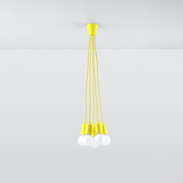 Sollux Lampa wisząca DIEGO 5 żółta SL.0580