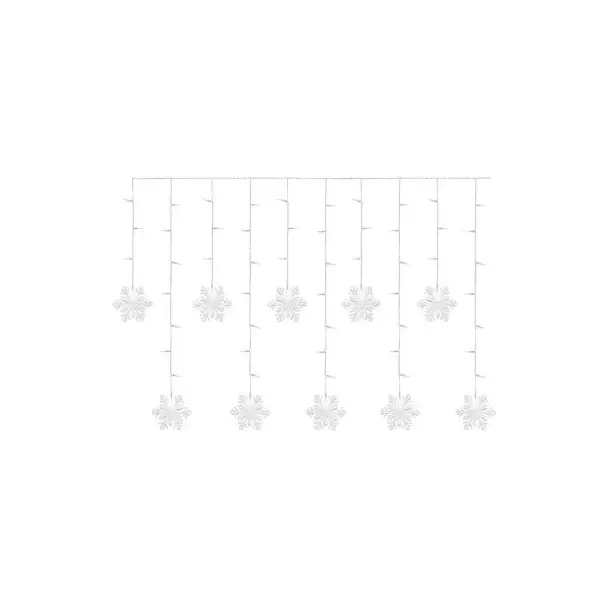 Dekoracje - 60 LED sople śnieżynki 135x50 cm zimna biel, IP20 DCGW13 EMOS