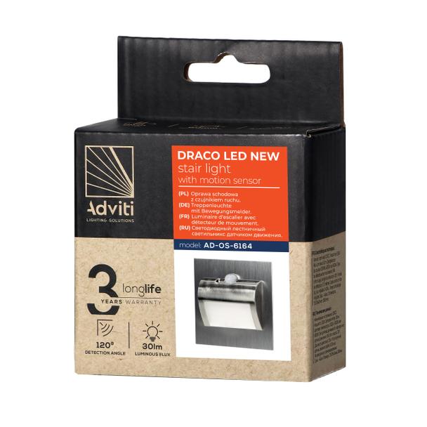 DRACO LED NEW 1,5W, oprawa schodowa podtynkowa, 12VDC, 30lm, 6000K, satyna, czujnik ruchu i zmierzch AD-OS-6164LR6/N ORNO