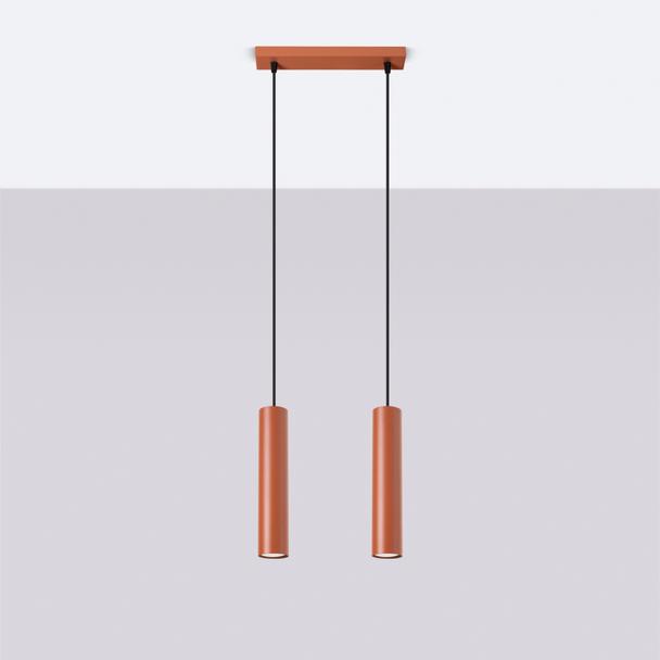 Sollux Lampa wisząca LAGOS 2 ochra czerwona SL.1490