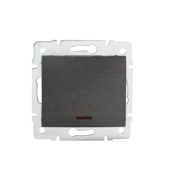 LOGI Łącznik jednobiegunowy z LED śrubowy 10AX 250V grafit 021110141 25256 KANLUX