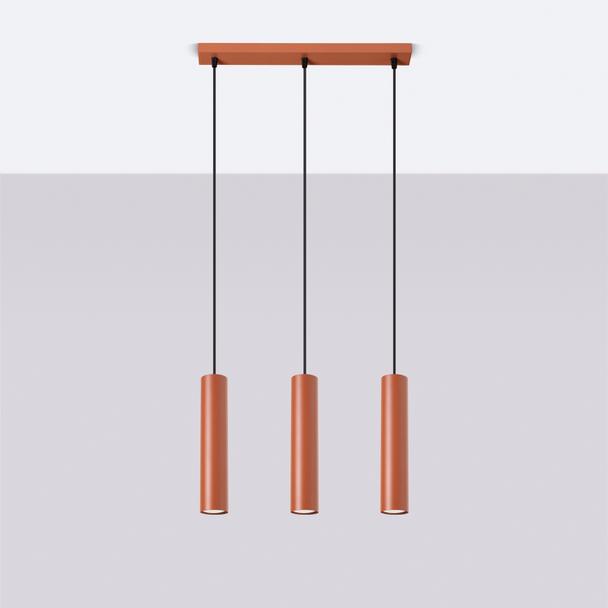 Sollux Lampa wisząca LAGOS 3L ochra czerwona SL.1491