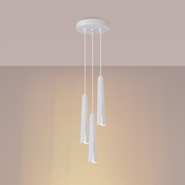 Lampa wisząca PRYSM 3P biała