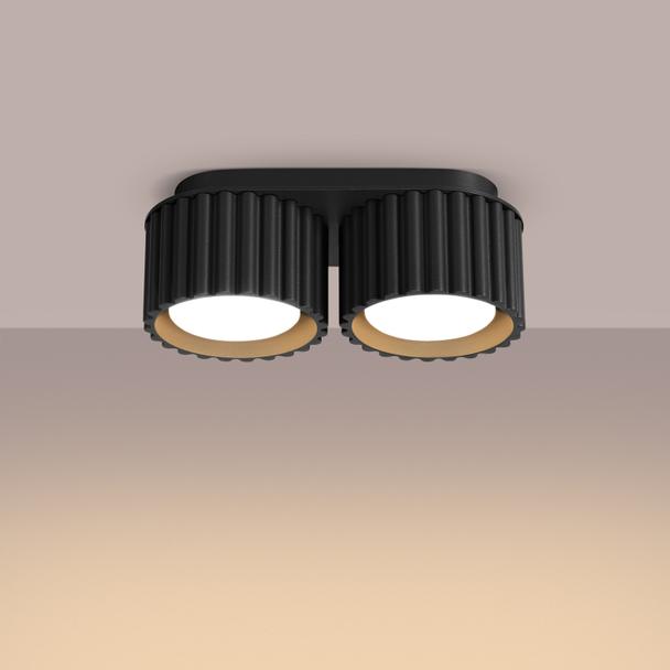 SOLLUX Plafon AURA 2 czarny Gx53 ; SL.1788