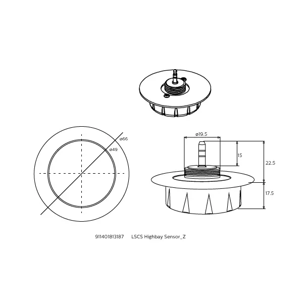 Akcesorium Ledinaire LSCS Oprawa Highbay Sensor_Z gw. 9,11402E+11 PHILIPS