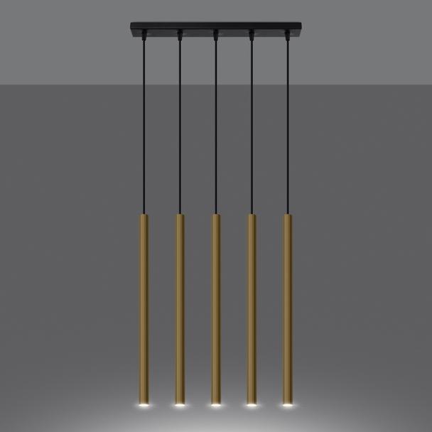 Sollux Lampa Wisząca PASTELO 5L złoty połysk SL.1198