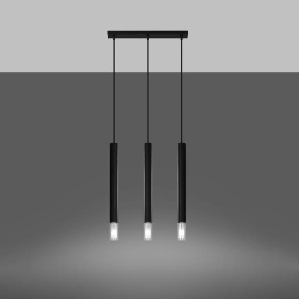 Sollux Lampa wisząca WEZYR 3 czarna
