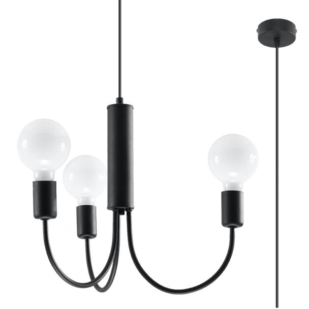 Sollux Żyrandol PICCOLO 3 czarny SL.0856