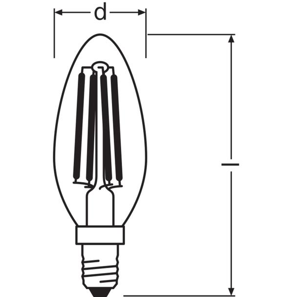 Żarówka LED x2 B35 Świeczka E14 4W = 40W 470lm 4000K Neutralna 300° Retrofit Filament CLASSIC Osram