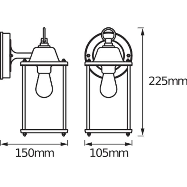 ENDURA CLASSIC LANTERN SQ S E27 BK LEDV Oprawa zewnętrzna