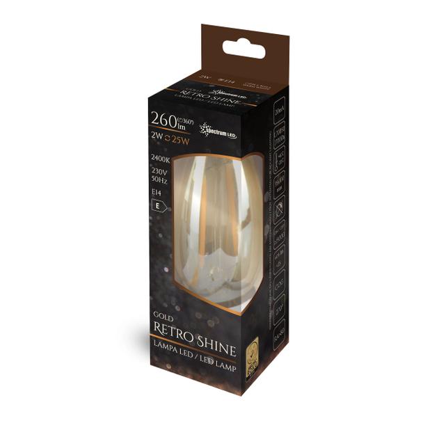 LED ŚWIECOWA E-14 230V 2W COG WW RETROSHINE SPECTRUM