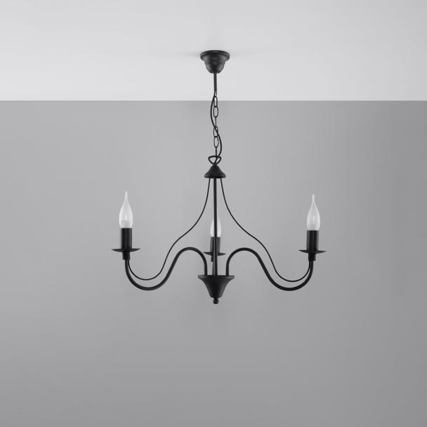 Sollux Żyrandol MINERWA 3 czarny SL.0217