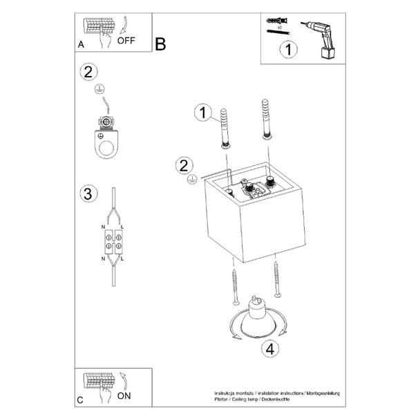 Plafon QUAD 1 biały
