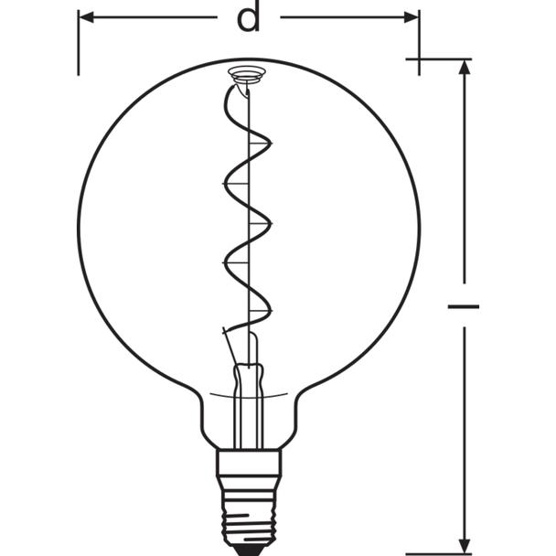 Lampa LED Vintage 1906 CL GLOBE200 Filament szkło przezroczyste GOLD 28 non-dim 5W 820 E27